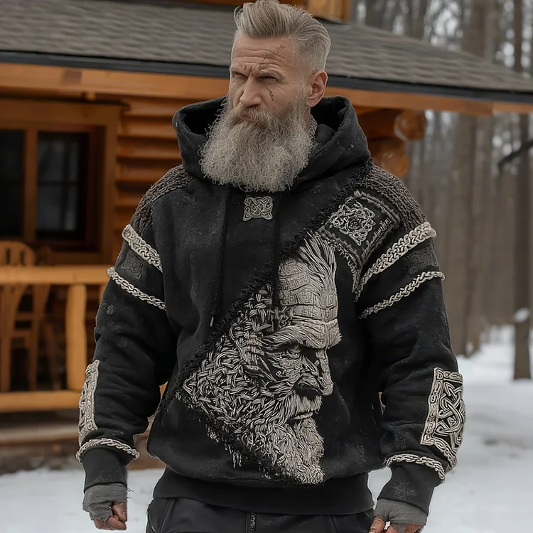 Men's  Viking Warrior Ivar The Boneless Art Pattern Casual Hoodie