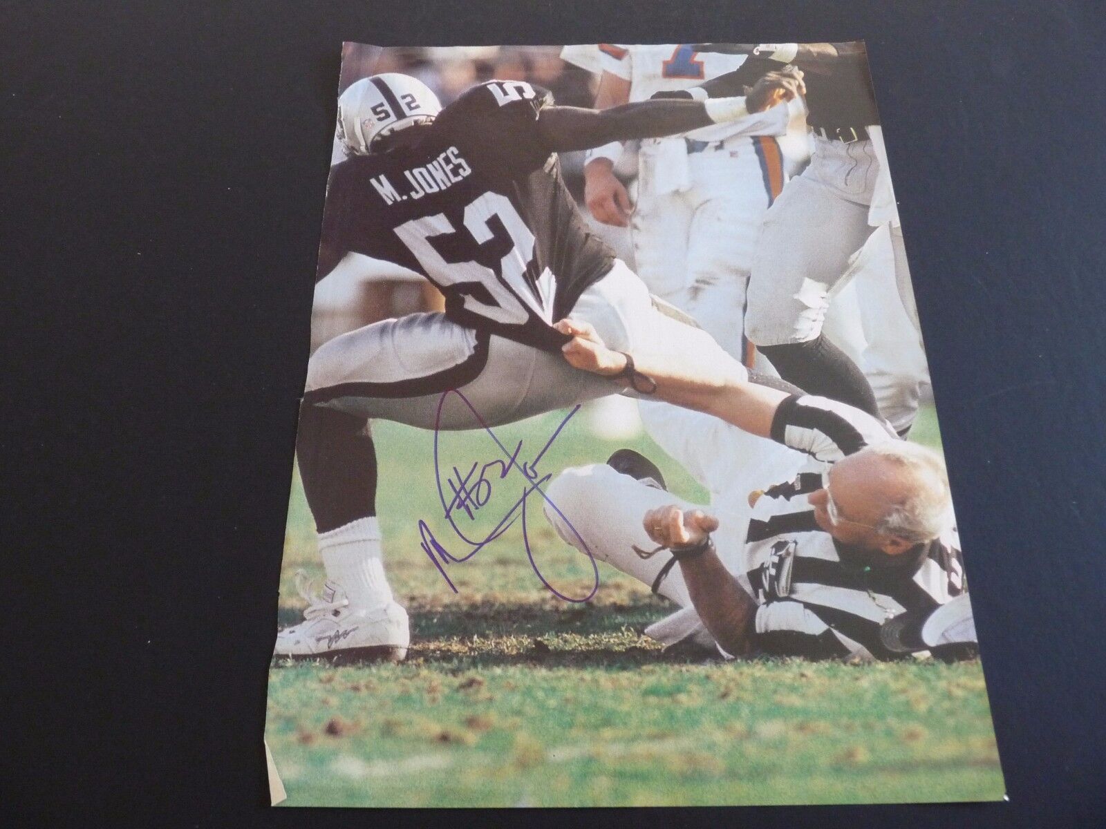 Mick Jones Signed Raiders Football 8x10.5 Magazine Photo Poster painting PSA Beckett Guaranteed