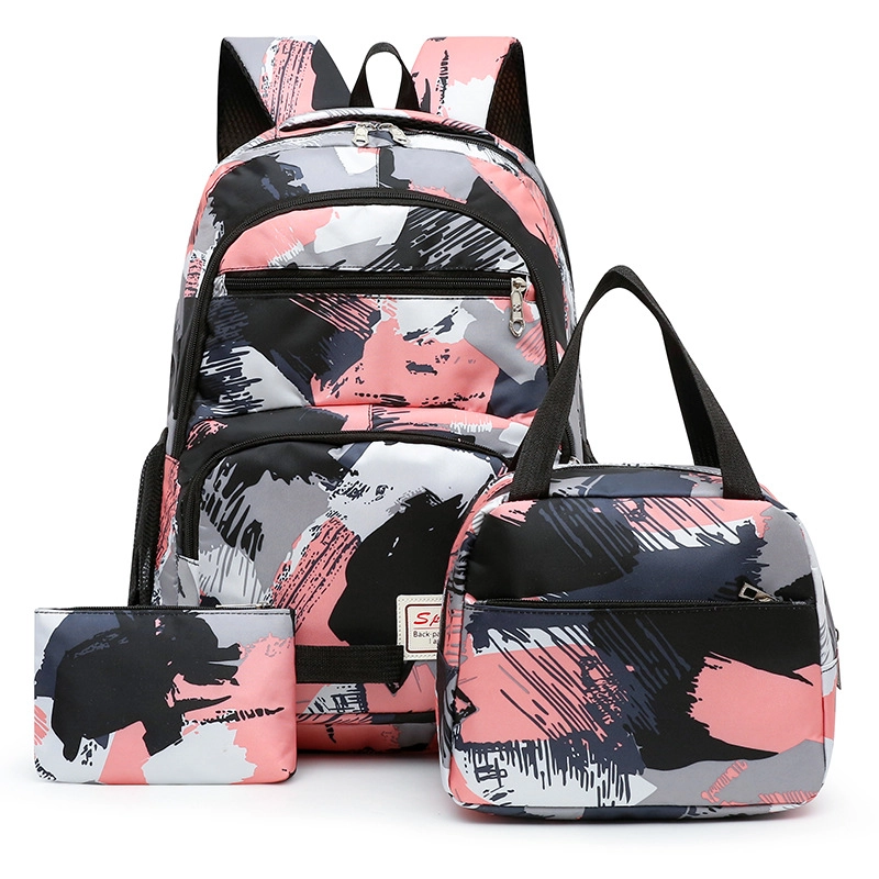 Three-piece Backpack Three-in-one Shoulder Bag Lunch Box Pencil Bag School Bag