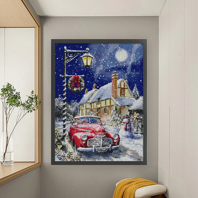 クリスマス Riina398 Joy Sunday Christmas Moon Night 14CT Stamped Cross Stitch 62