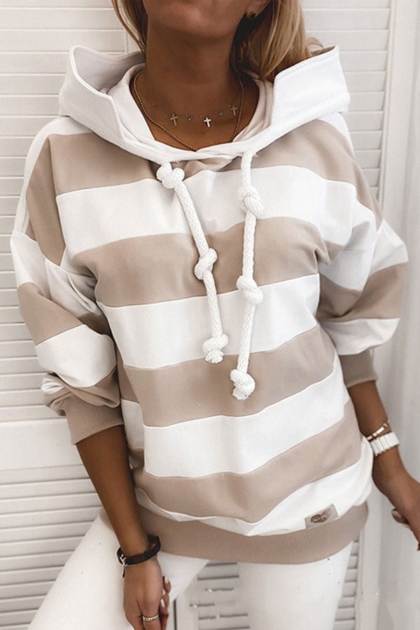Striped Modern Hooded Top