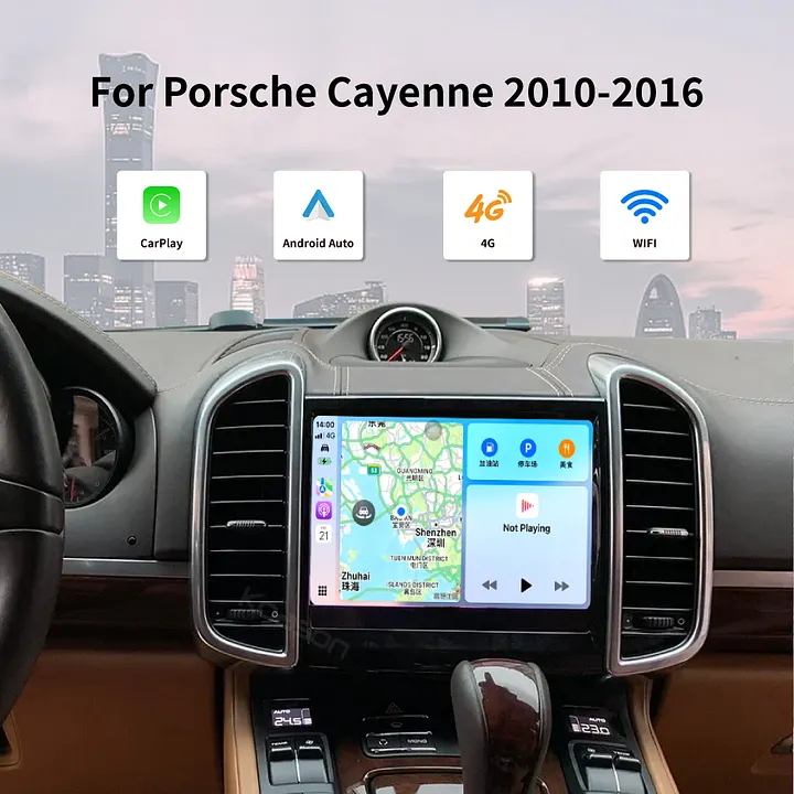 Estock1 CarTablet Android 14 Octa-Core Per Porsche Cayenne 2003-2010 Autoradio Navigatore USB WI Fi Bluetooth Mirrorlink Carplay Integrato