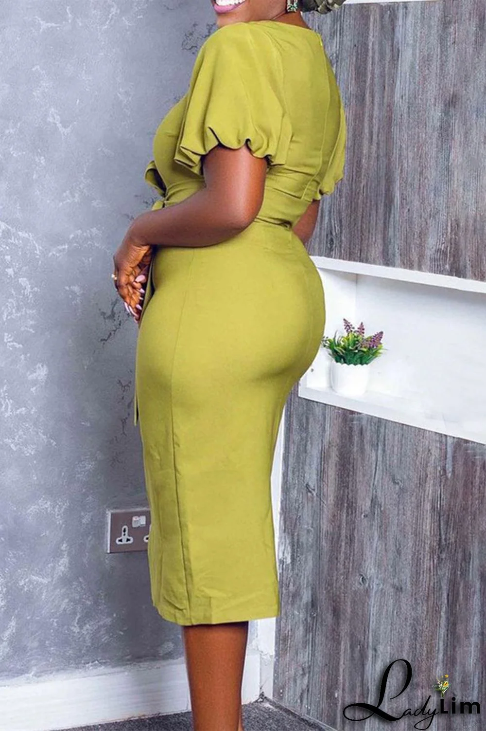 White Fashion Casual Solid Bandage O Neck Pencil Skirt Dresses