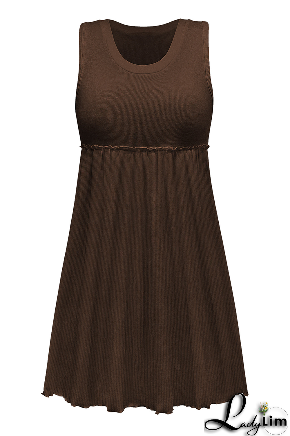Apricot Casual Solid Patchwork U Neck Cake Skirt Dresses