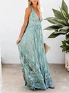 Crochet Plunging Condole Belt Maxi Dress