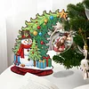 Snowman Photo Xmas Tree 5D DIY Diamond Art Tabletop Wood Decoration Ornament Kit