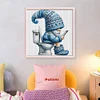 (Small Size)Gnome Going To The Toilet - 18CT Counted Cross Stitch - 25*25cm