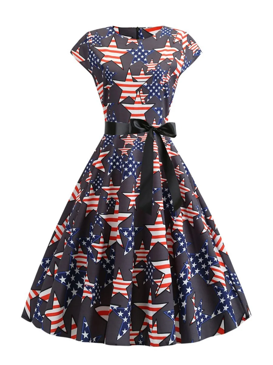 Swing Dress American Flag 1950s Dress