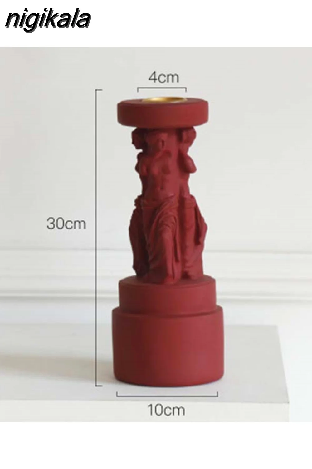 nigikala Home Decoration Aromatherapy Candle Holder Resin Sculpture Chandelier Silicone Candle Mold Retro Roman Column Shape