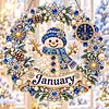 (Monthly Wreath)DIY Diamond Painting Acrylic Hanging Ornament, Double-Sided Printed Door Decoration,Pearl & Special Shaped Drill Art Home Decor