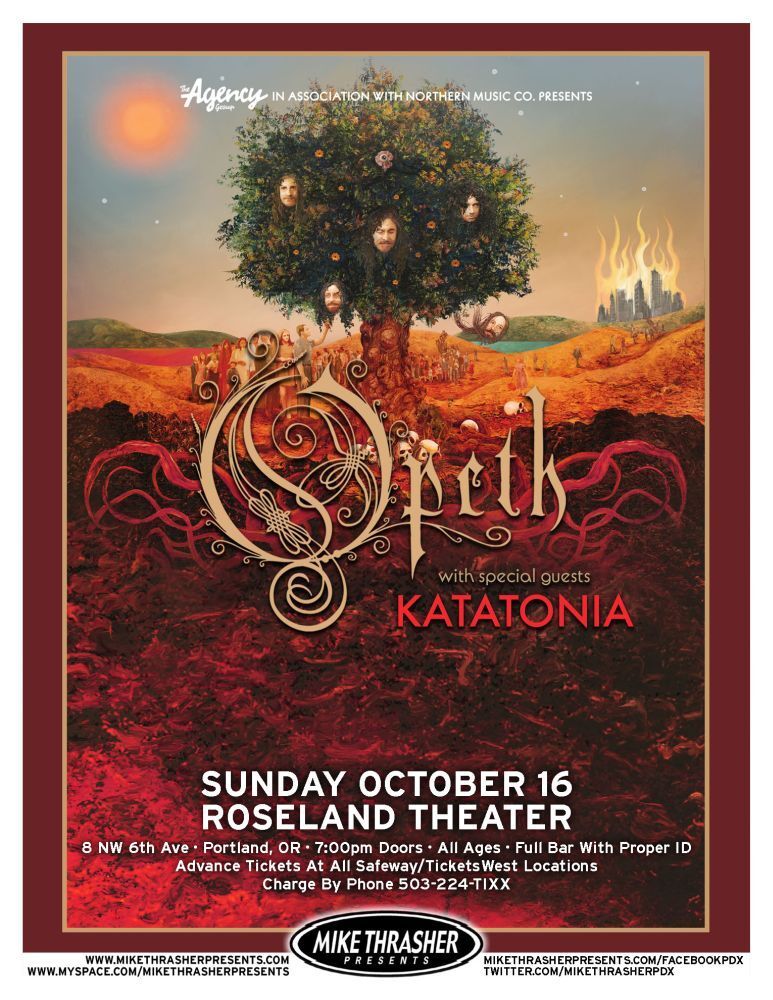 OPETH 2011 Gig POSTER Portland Oregon Concert