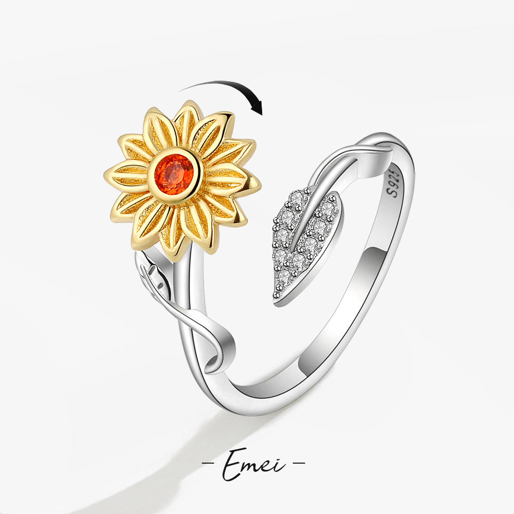 Sunflower Leaf Rotating Ring