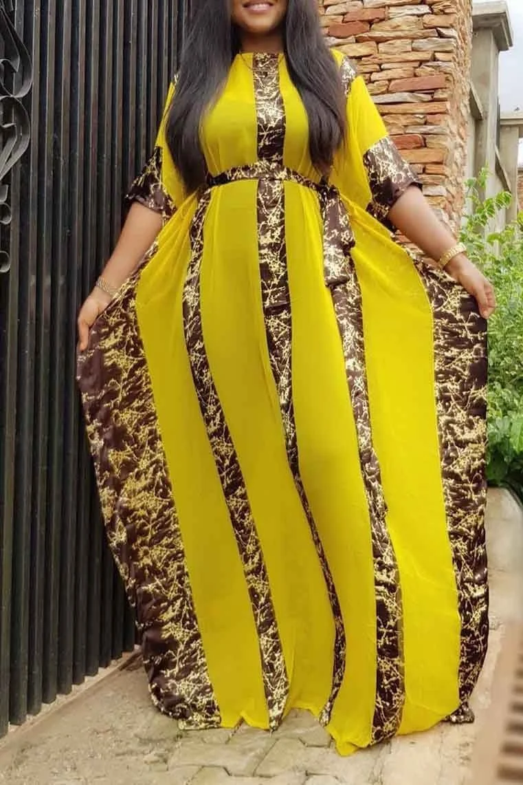 Plus Size Chiffon Print Dress
