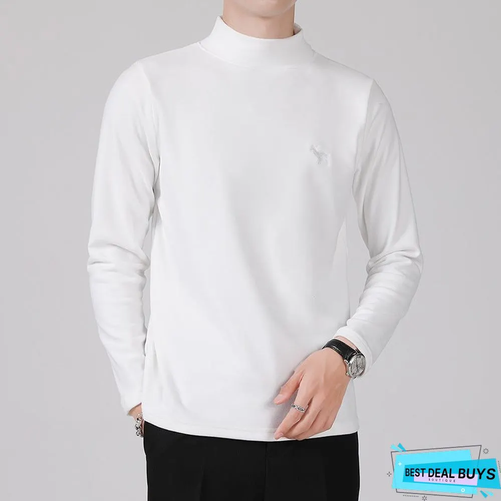 Round Neck Plush Men's Sweater