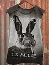 Fun Cute Bunny Smoking Print Casual Tank Top
