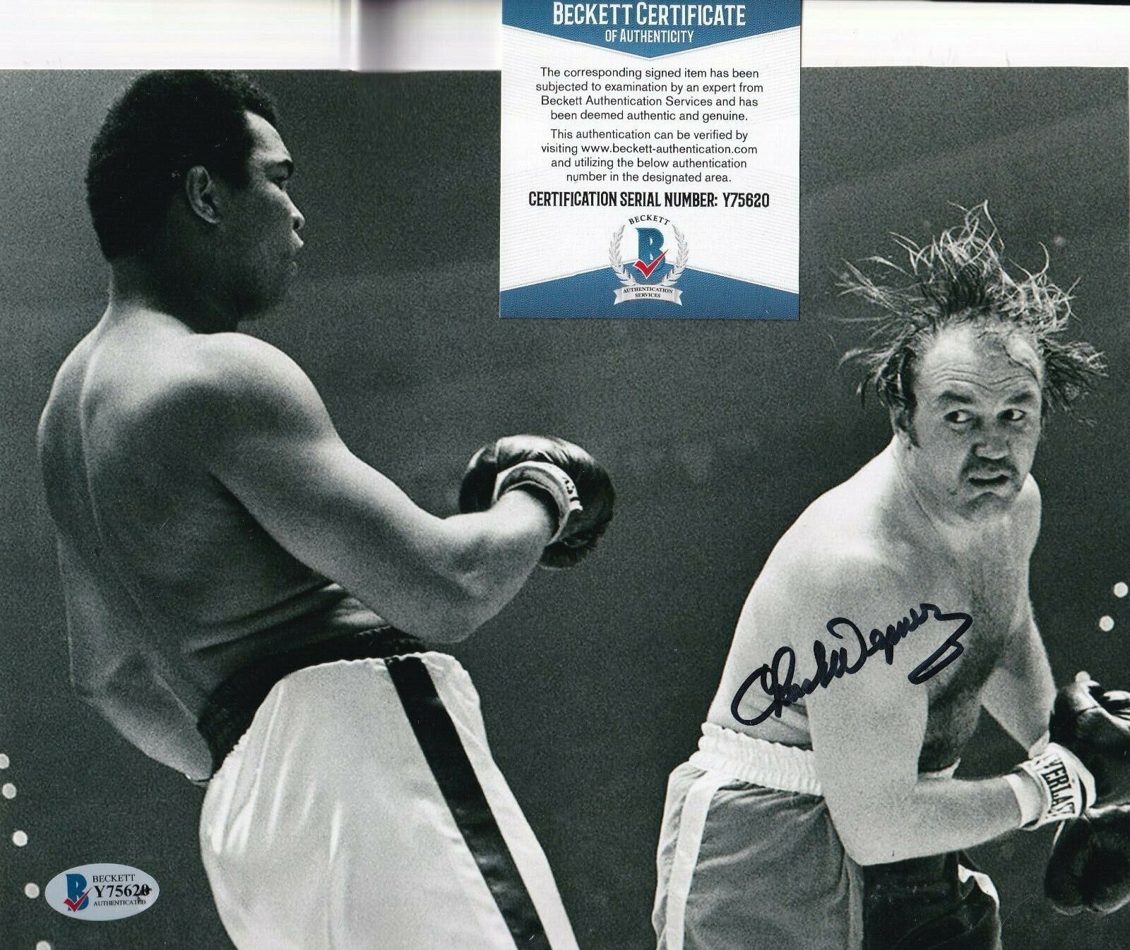 CHUCK WEPNER signed (BOXING) Heavyweight Champion 8X10 Photo Poster painting BECKETT BAS Y75620