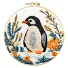 Penguin 11CT DIY Embroidery Needlepoint with Hoop Scissors Threader 29x29cm