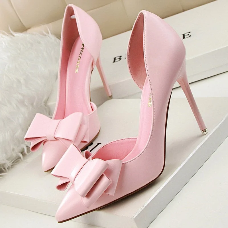 BIGTREE Shoes Women Pumps Fashion High Heels Shoes Black Pink Yellow Shoes Women Bridal Wedding Shoes Ladies Stiletto Party Shoe