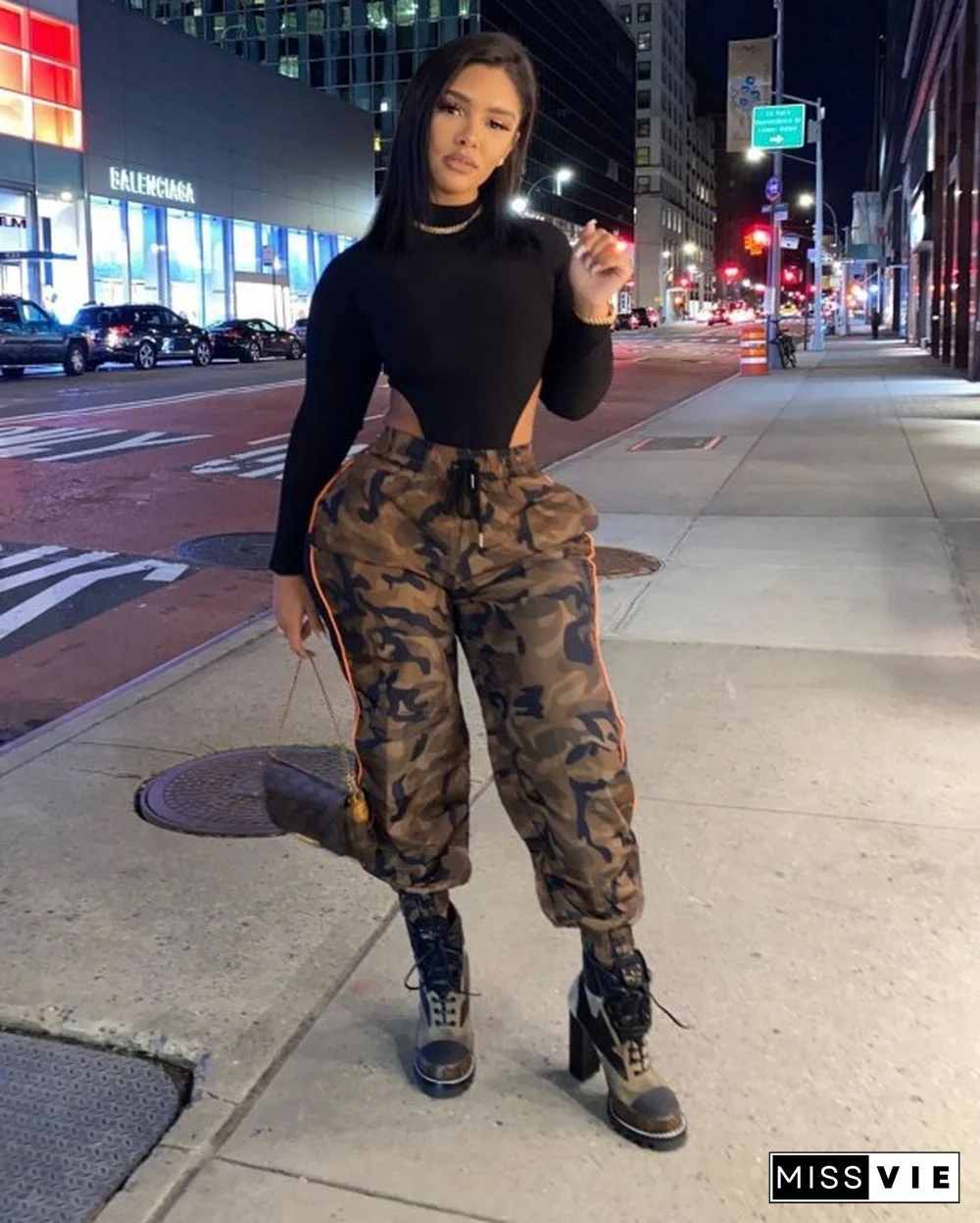 Hip Hop Camouflage Drawstring Jogger Cargo Pants