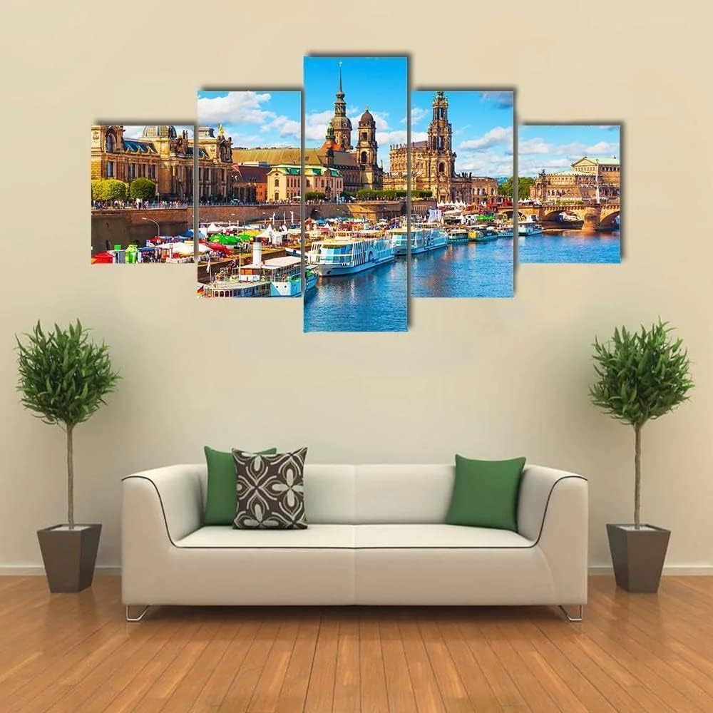 akia Wall Art For Living Room Wall Decor For Bedroom Poster Old Town Architecture Elbe River Paintings Prints Artwork Bathroom Decorations Canvas Prints Hang Pictures Office Home Decor Works