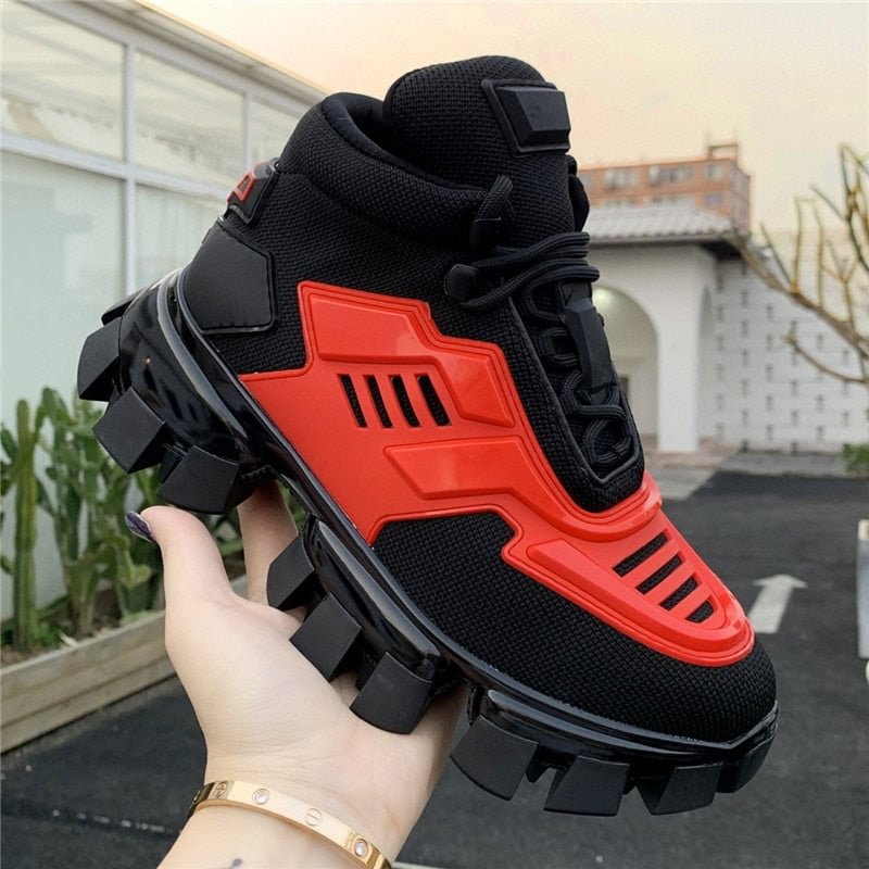 Women Sneakers Flat Platform Thick Bottom Increase Lace-Up Shallow Ladies Shoes Breathable Genuine Leather Sweet Tenis Feminino