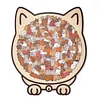 135-Piece Morandi-Colored Cat Shaped Wooden Jigsaw Puzzle