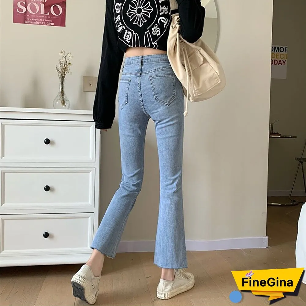 High Waist Womens Skinny Jeans Blue Denim Clothing Streetwear Vintage Quality Spring