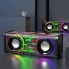 Transparent Bluetooth Speaker RGB Light Wireless Bluetooth Speaker Dual Subwoofer Desktop Speaker TWS High Volume Mecha Cannon