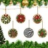 6pcs/set DIY Diamond Special Shape Pearl Art Hanging Wooden Christmas Tree Ornament Kit