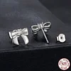 Bow Moissanite Stud Earrings 925 Sterling Silver 