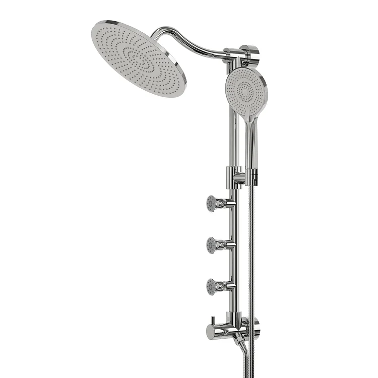 EVERSTEIN 10-Inch Exposed Shower System with Body Jets Chrome 
