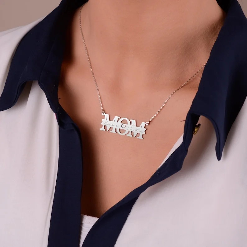 Mom necklace-Personalized necklace-Gift for mom -Mother's Day gift- mom necklace with kids names -Mom necklace with kids