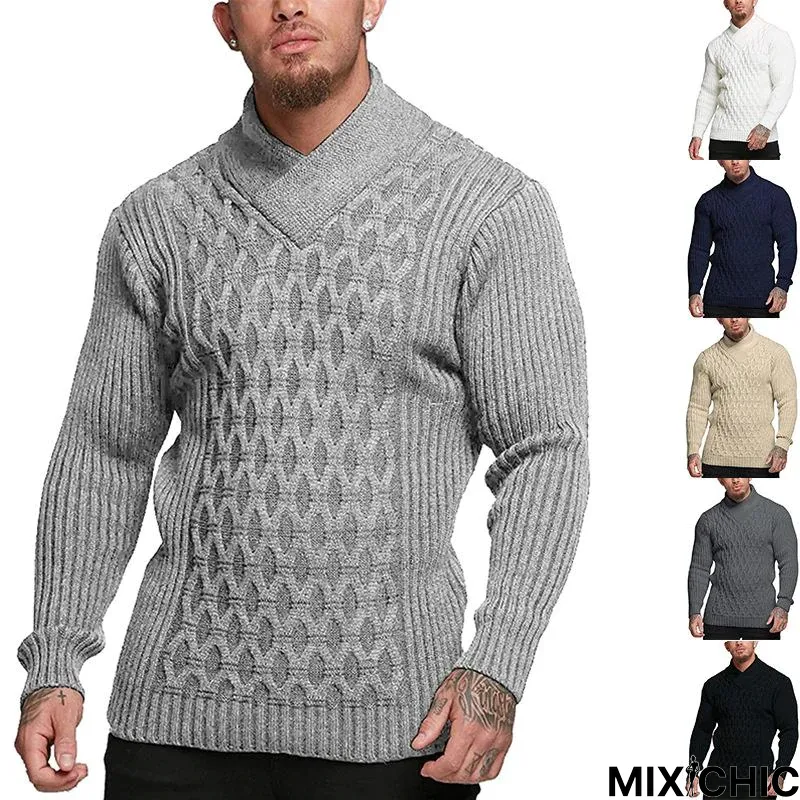 Men's Solid Color Long Sleeve Sweater