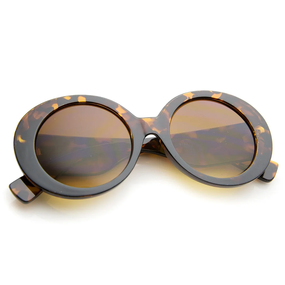 Womens High Fashion Glam Chunky Round Oversize glasses 50mm