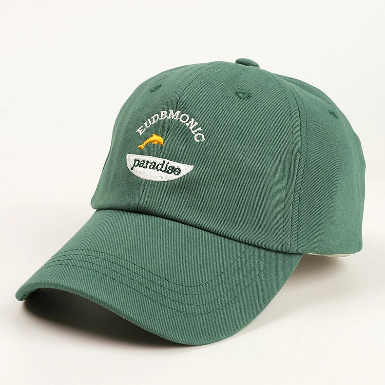 Women SummerLittle Dolphin Baseball Cap Couple Cartoon Letter Embroidery Men Outdoor Sports Travel Fishing Sun Hat Q24