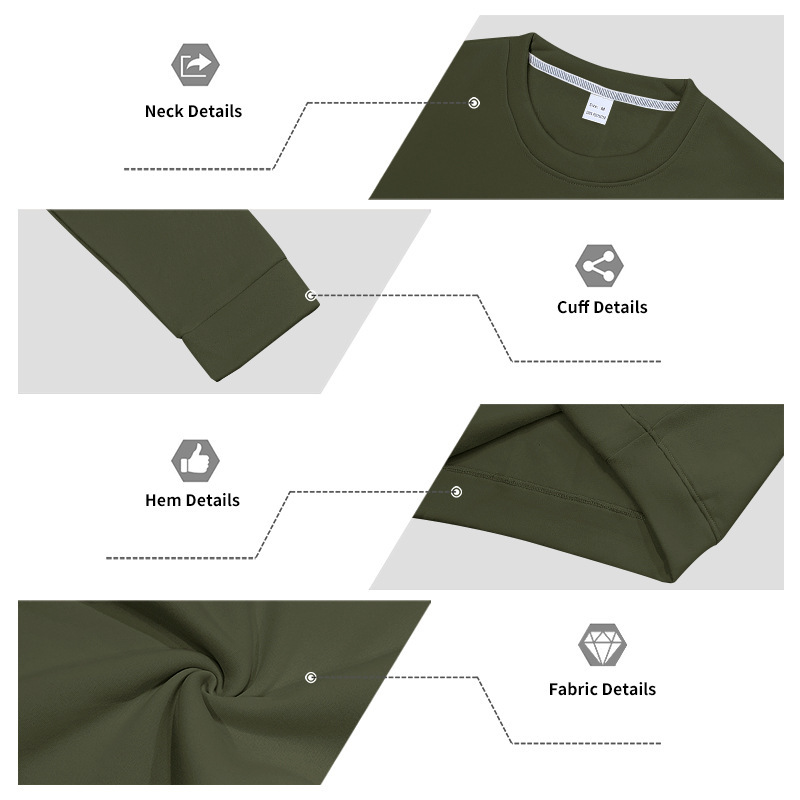 2025 Men’s Autumn/Winter Crewneck Sweatshirt Fleece-lined Warm Simple Loose Fit Classic Style Sweatshirt