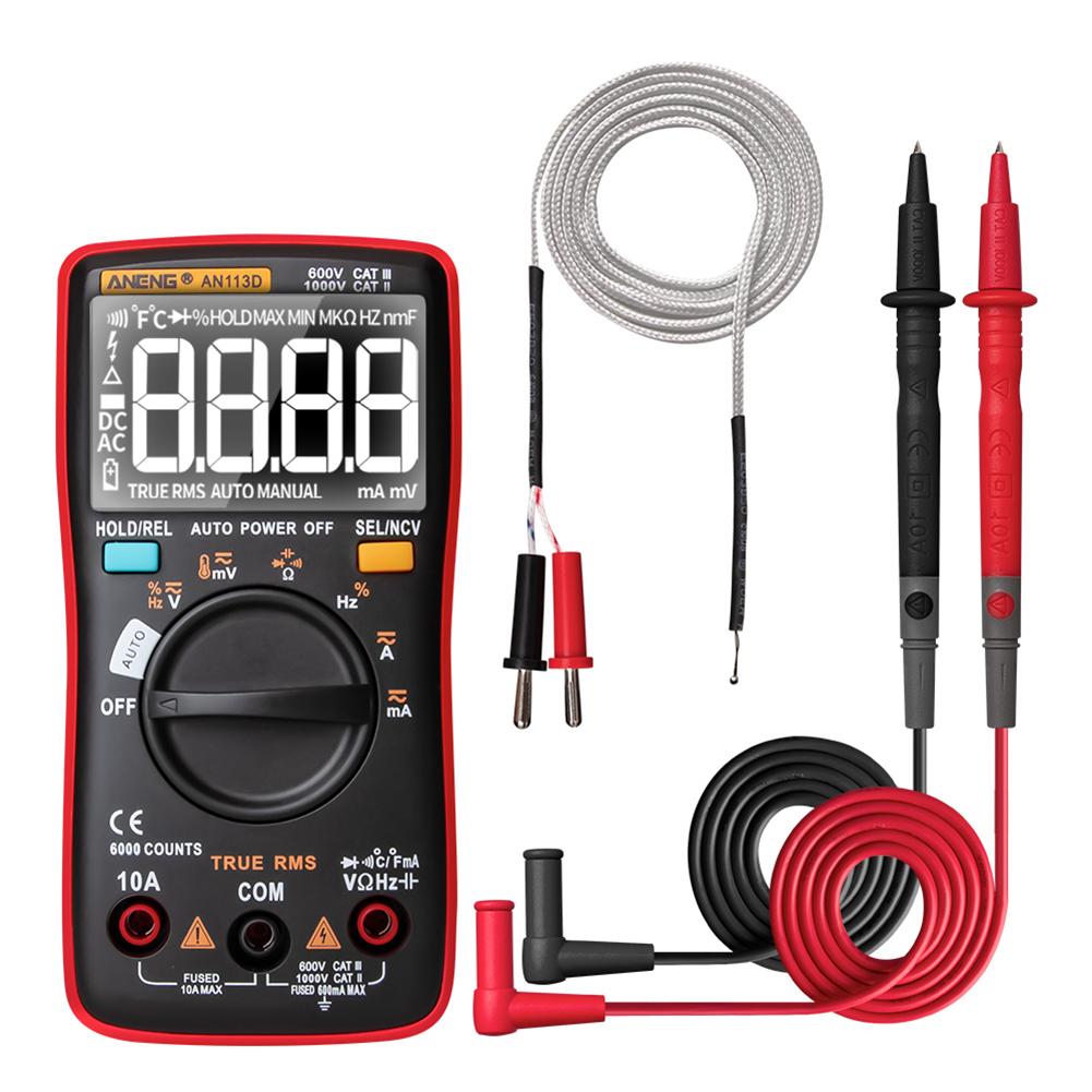 

ANENG AN113D Backlight Display Multimeter AC/DC Voltage Tester Voltmeter, Red, 501 Original