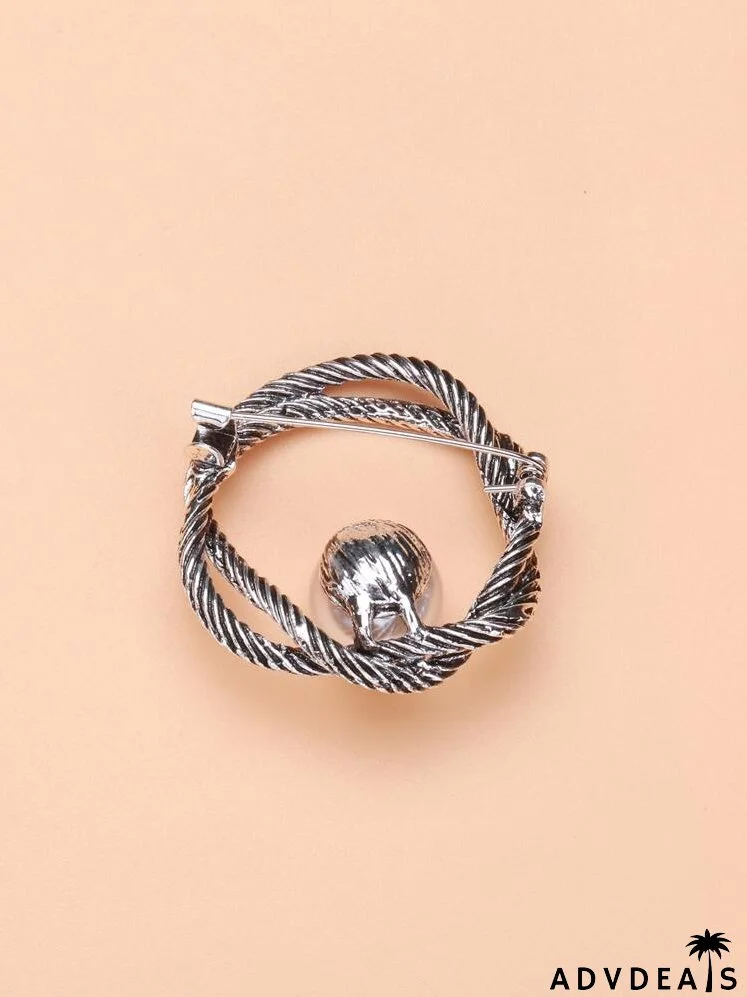 Faux Pearl Decor Brooch