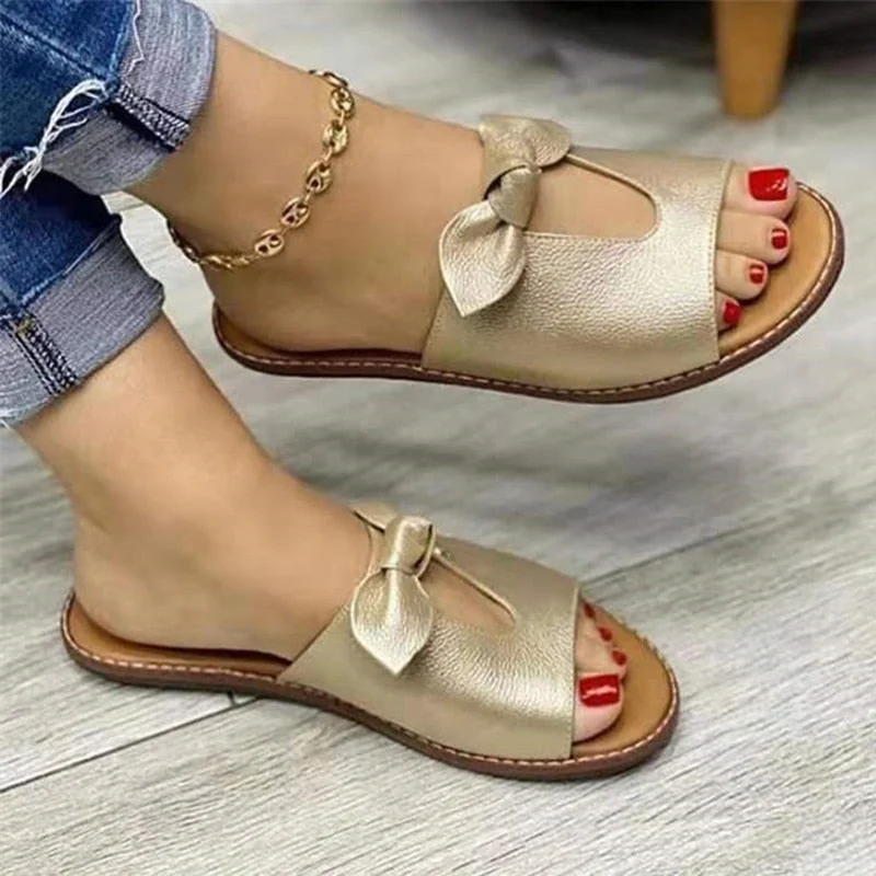 Fashion Women Sandals Shoes Open Toe Sandals Women Butterfly-Knot Women'S Shoes Soft Shoes For Women Slip On Shoes Woman Slipper