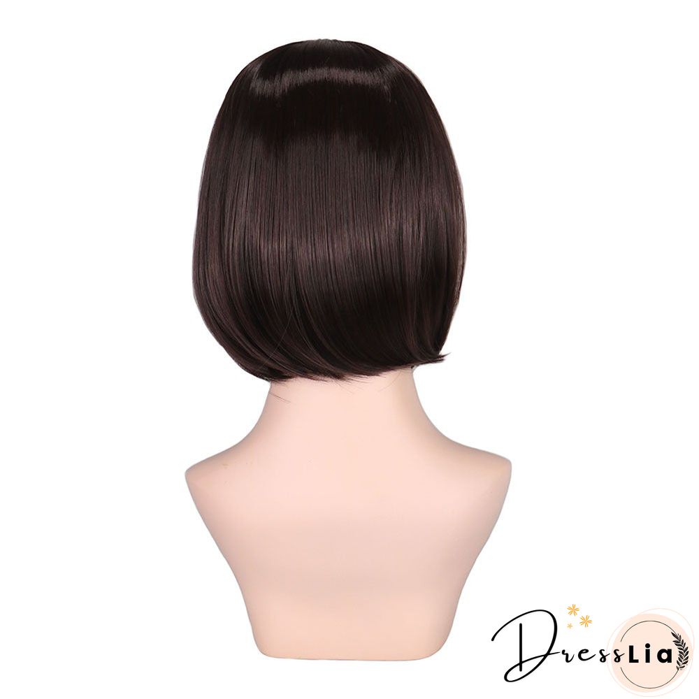 Chemical Fiber High Temperature Silk Women's Medium Split Short Straight Hair