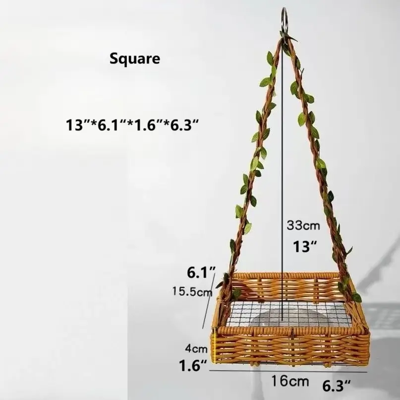 Parrot Rattan-Woven Net Bottom Hammock  Birdcagelab