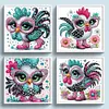 （Multi-Style)Colorful Chicken-Partial Special Shaped Diamond Painting 30*30CM