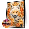 Diamond Painting -DIY Round Partial AB Drill Fox in the Flower(45x55cm)