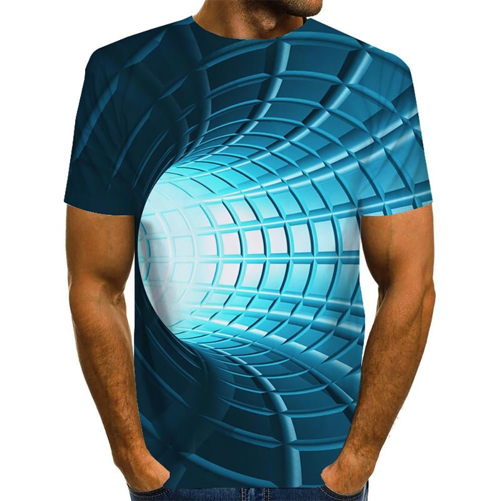3D Graphic Short Sleeve Shirts TUNNEL THRU THE AIR