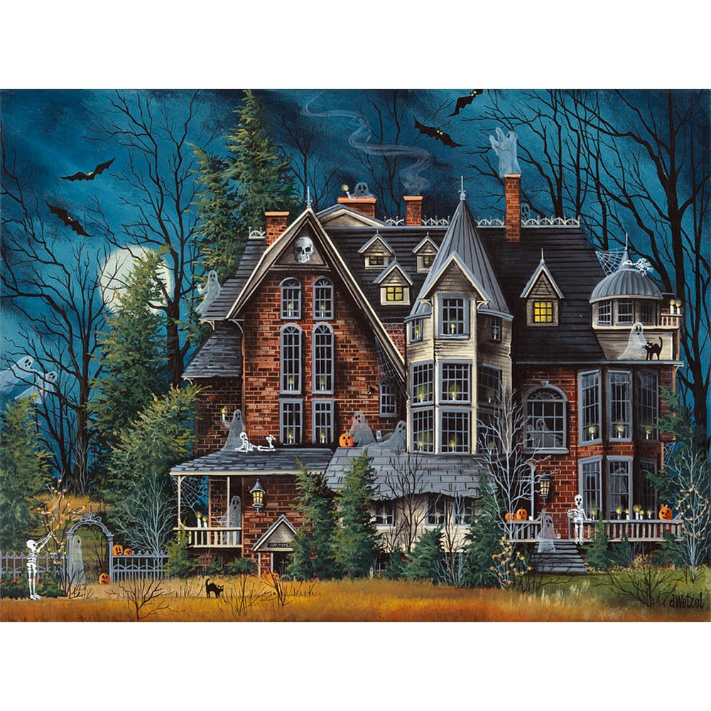 Halloween Haunted House - Counted /Stamped Cross Stitch(80*60cm)