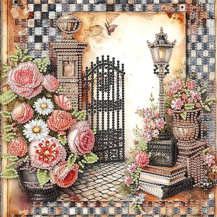 European Atmosphere Bouquet 30*30cm (Canvas) Special Shaped Drill Diamond Painting gbfke