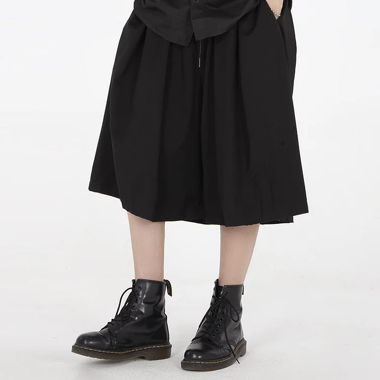 Personality Street Dark Loose Culottes, Versatile Wide-leg Slacks Pants-dark style-men's clothing-halloween
