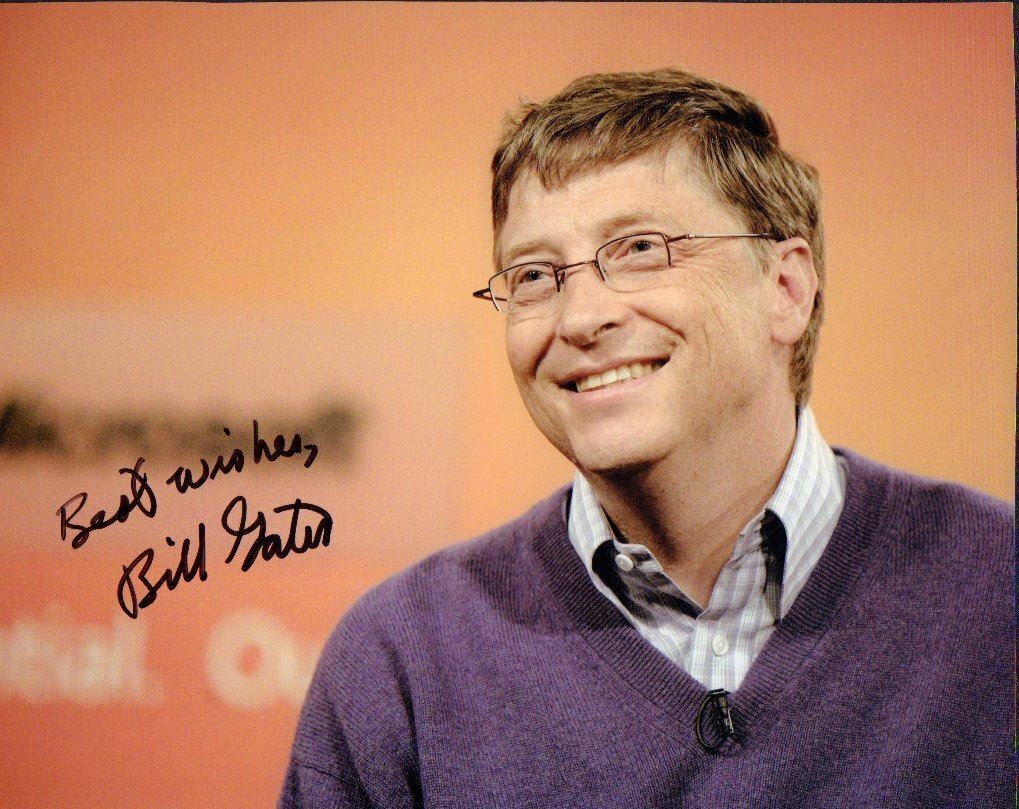 BILL GATES Signed Photo Poster paintinggraph - MICROSOFT US Business Magnate - preprint