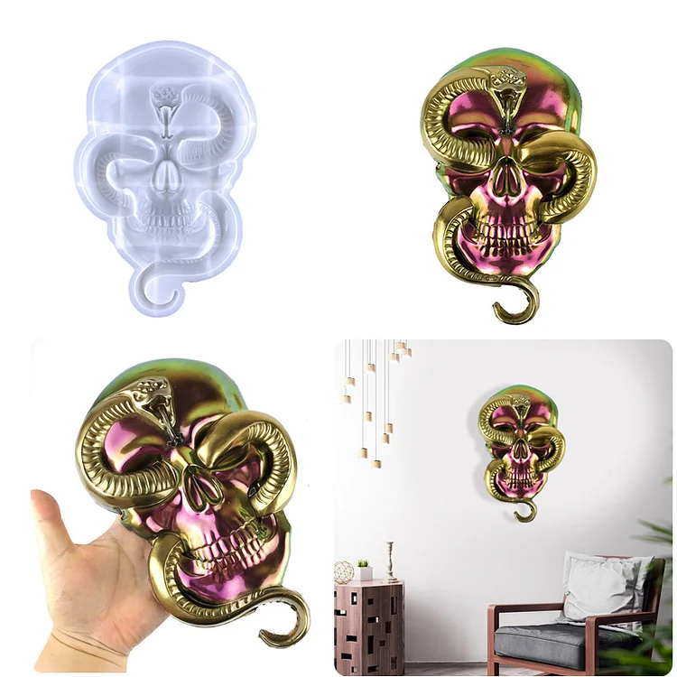 Snake Skull Wall Decoration Resin Mold CrazyMold