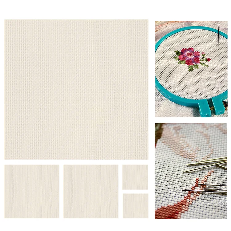 11CT Cross Stitch Canvas Fabric Embroidery Cloth Fabric, DIY Handmade  Sewing Accessories Supplies, Square, White, 30x30cm